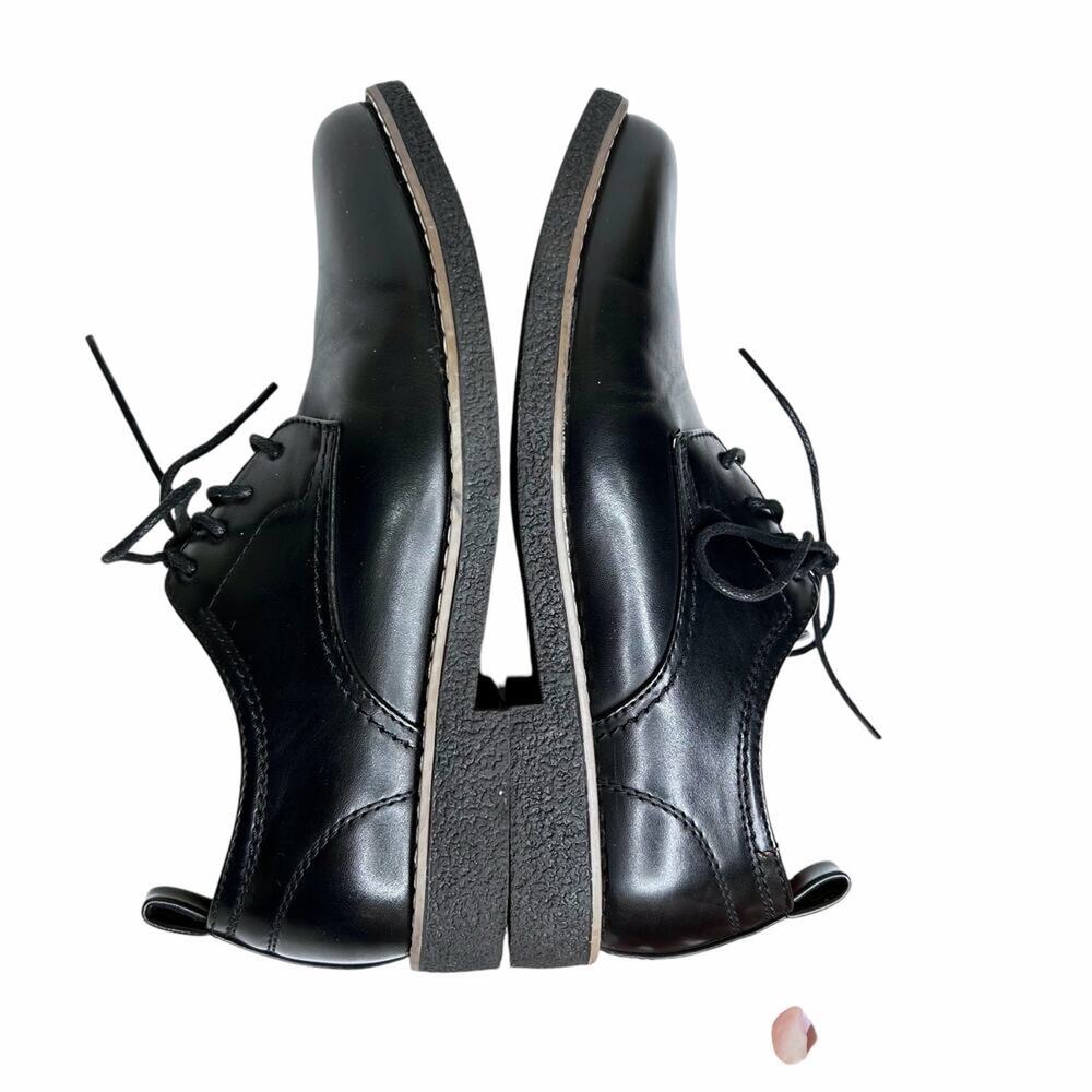 Deer Stags Zander Black Vegan Leather Lace Up Oxford Shoes Boys Size 6M - Picture 8 of 9